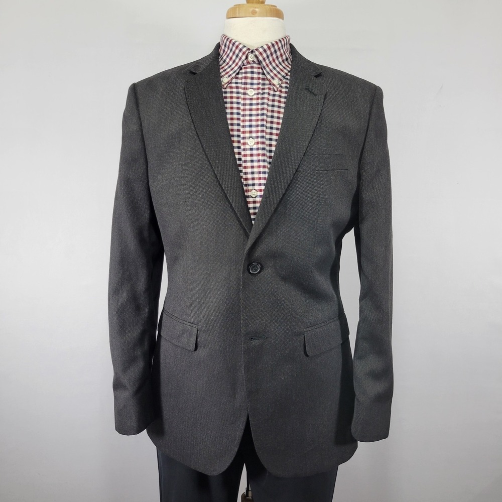 Banana Republic Men's Sport Coat Blazer Two Button Charcaol Gray Tailored 42R
